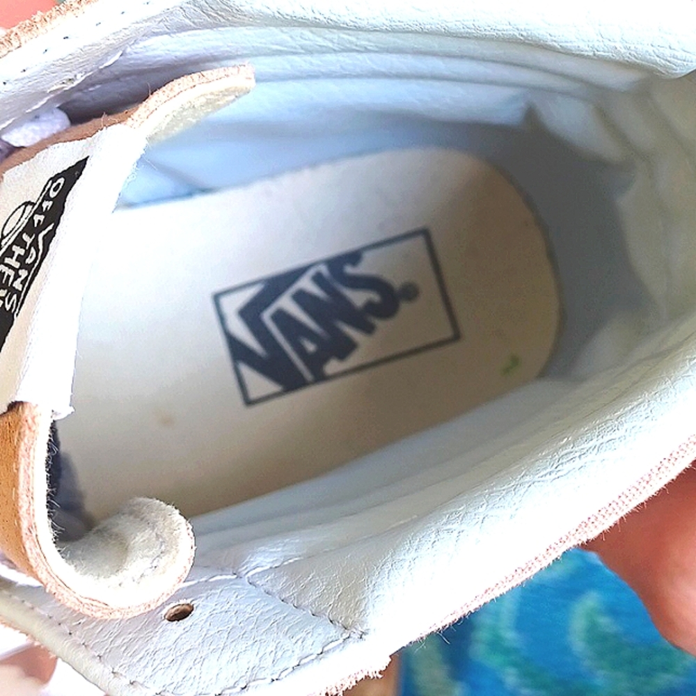 VANS Unisex Tan Sneakers Classic High-Tops Leather/Canvas M9 Or W10.5 - Picture 8 of 9